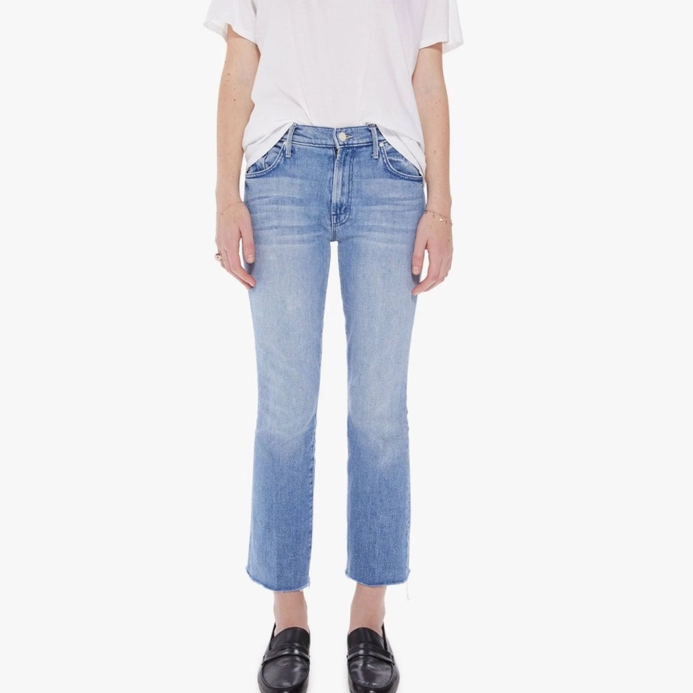 Mother The Insider Ankle Fray Herbal Remedy Jeans in Blue size 31